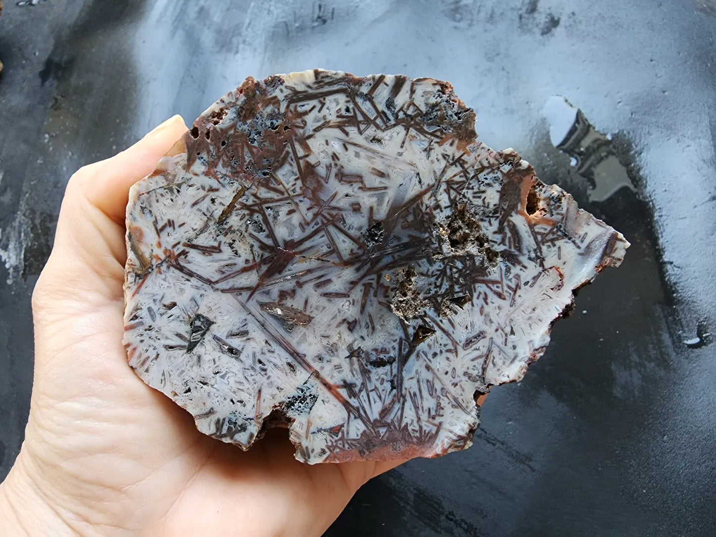 White Needle Agate