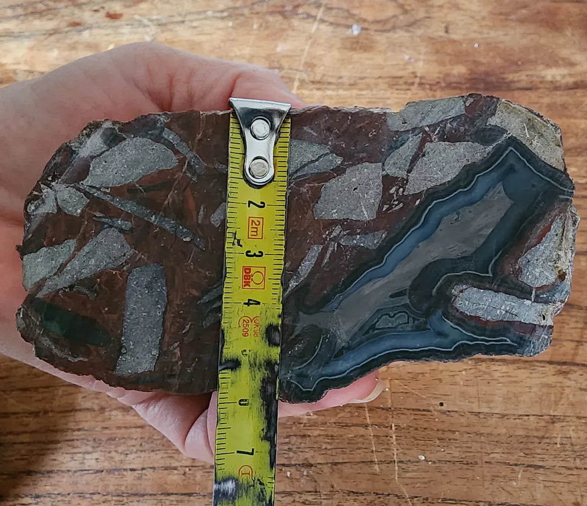 Brecciated Blue Agate Pair