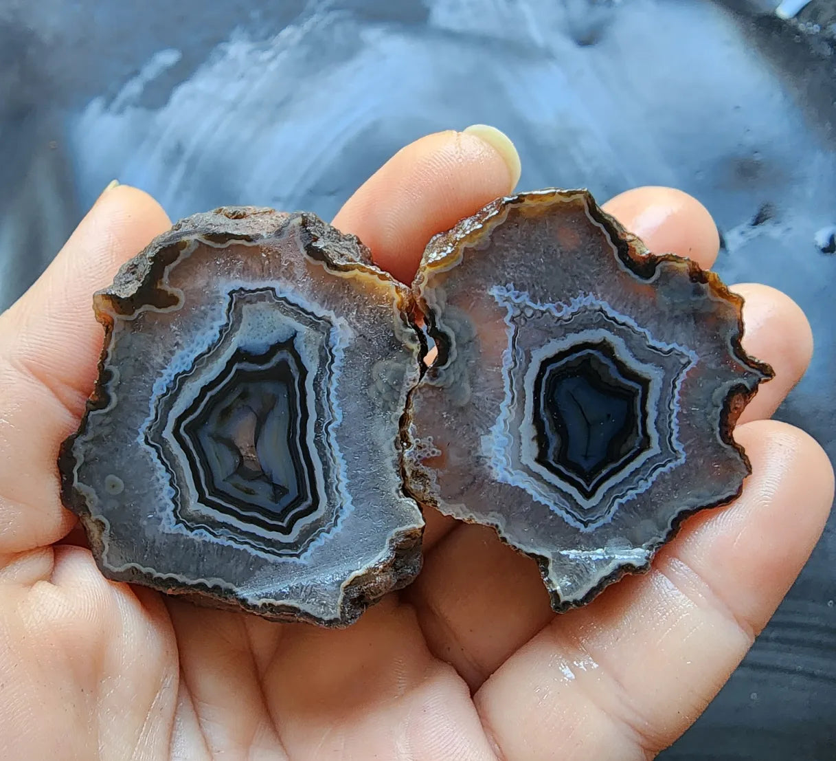 Floater Agate Pair