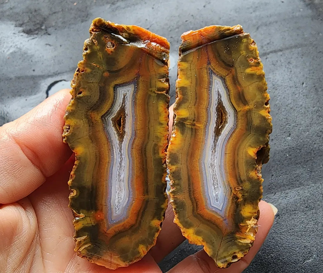Orange & Green Banded Agate