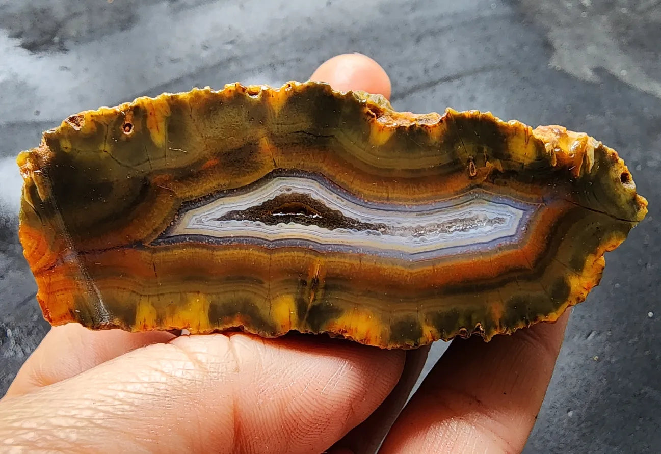 Orange & Green Banded Agate
