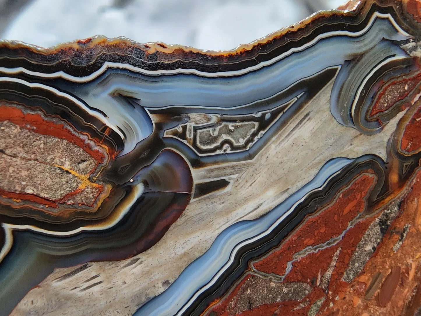 Brecciated Blue Agate Pair