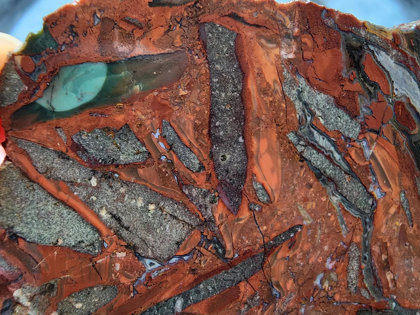 Brecciated Blue Agate Pair
