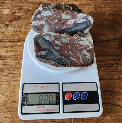 Brecciated Blue Agate Pair