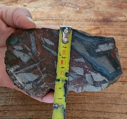 Brecciated Blue Agate Pair