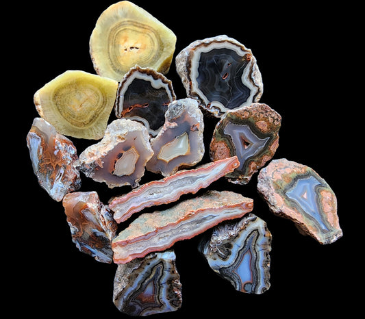 7x Raw Agate Pair - Lapidary lbs