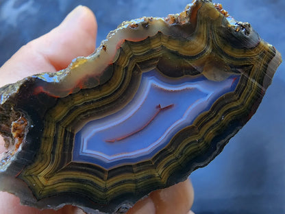 Blue & Green Fortification Agate
