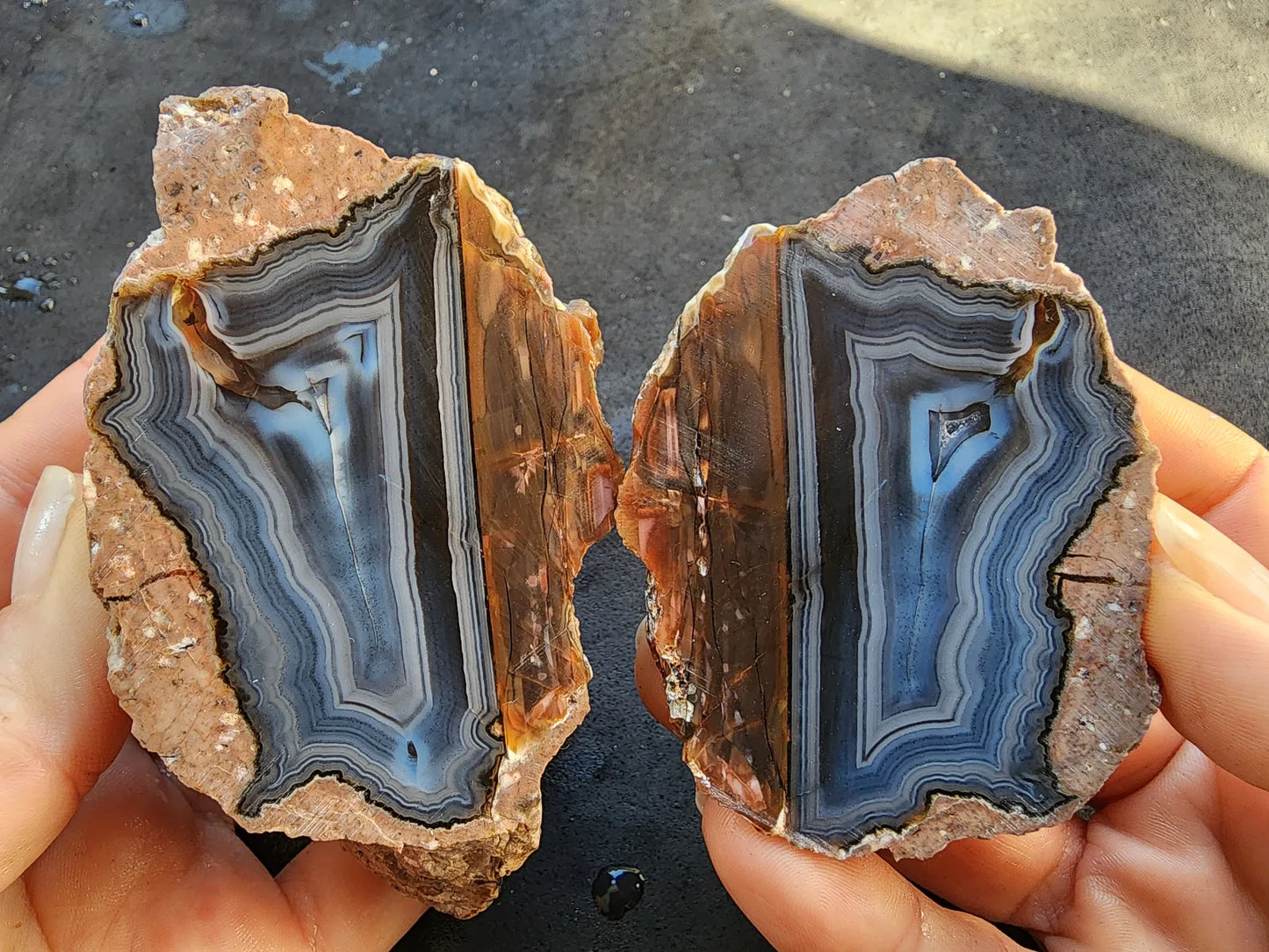 Blue Agate Pair