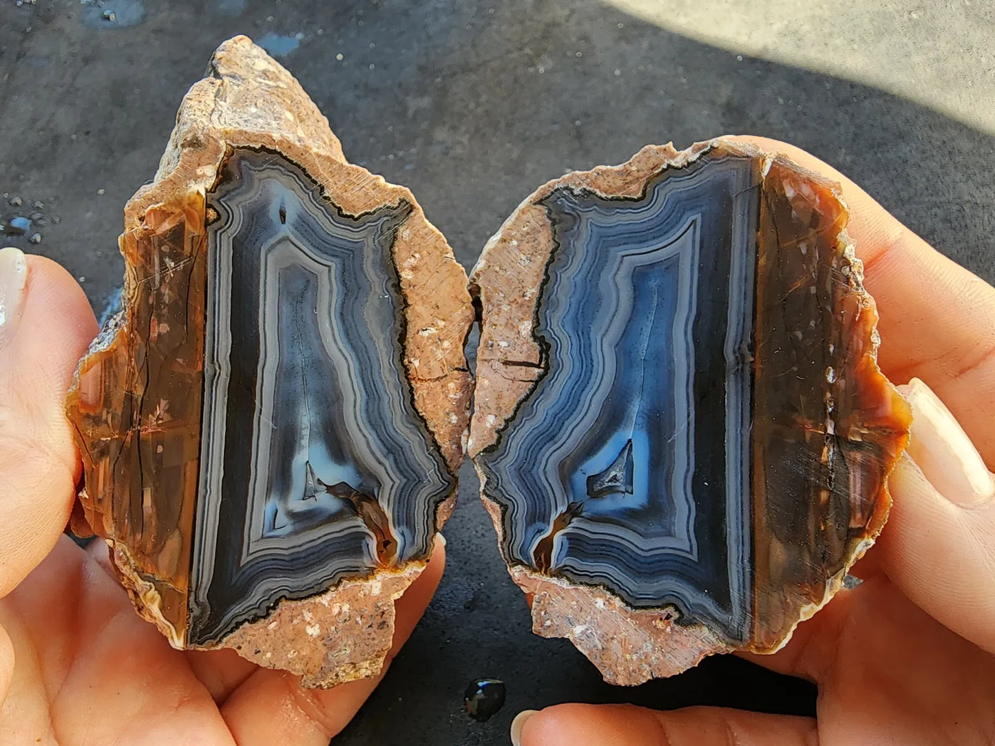 Blue Agate Pair