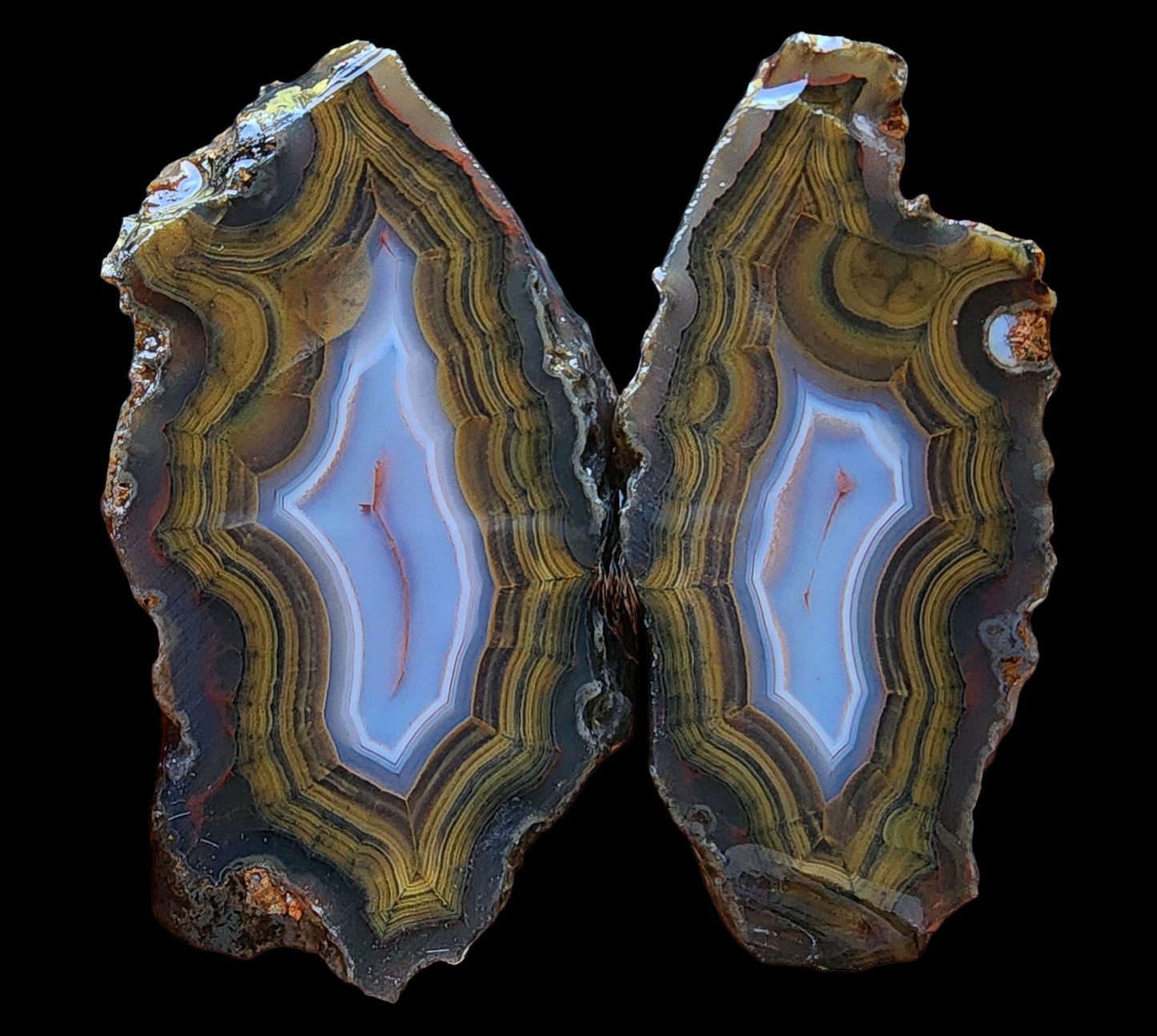 Blue & Green Fortification Agate
