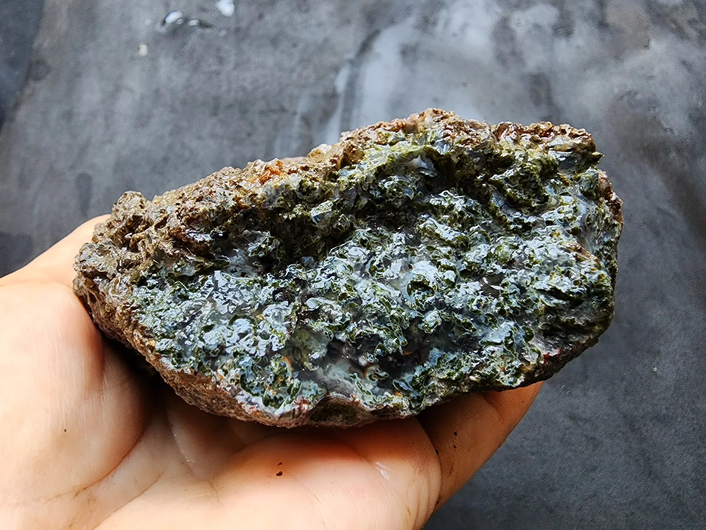 Raw Moss Agate Pair