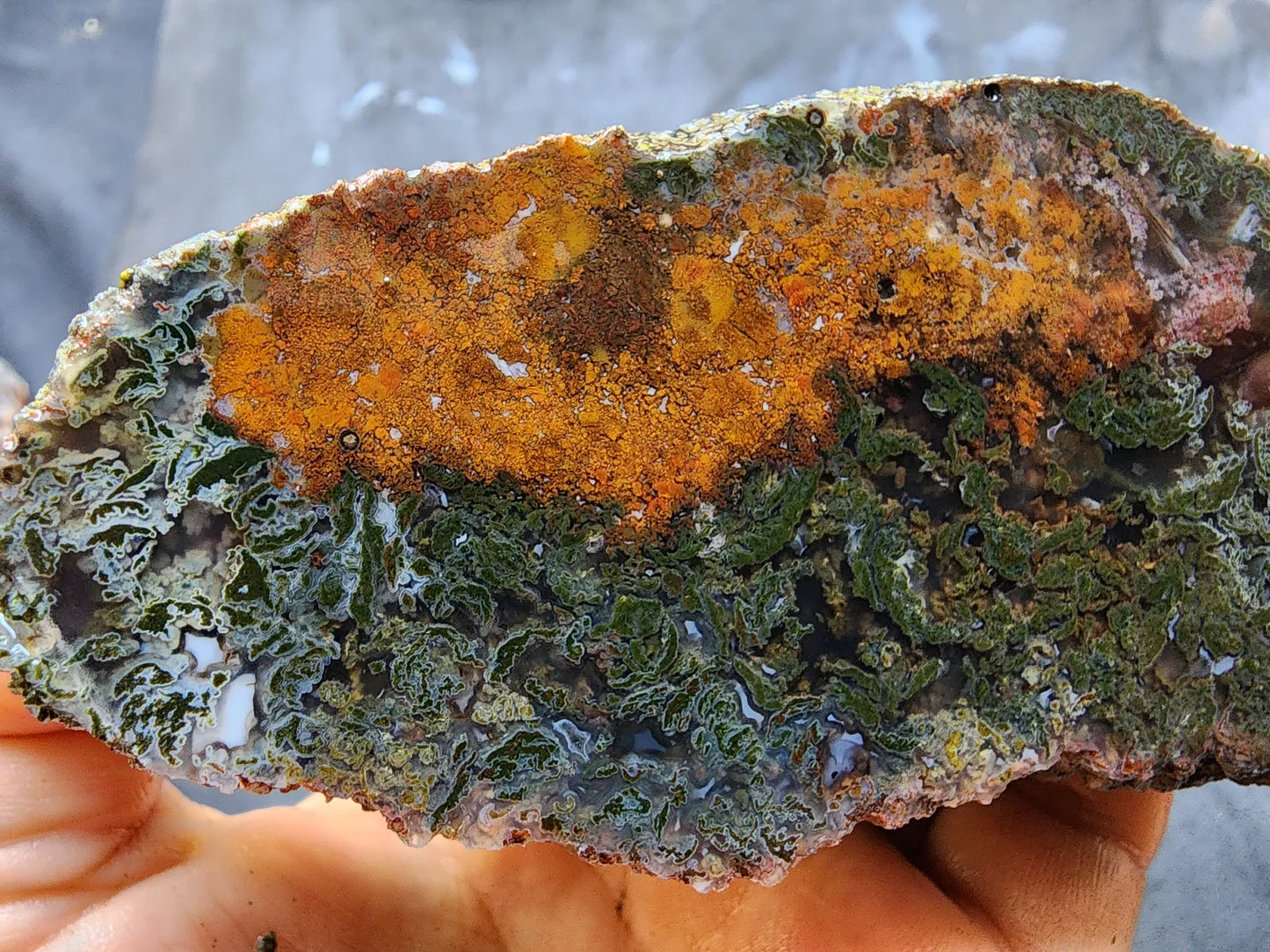Raw Moss Agate Pair