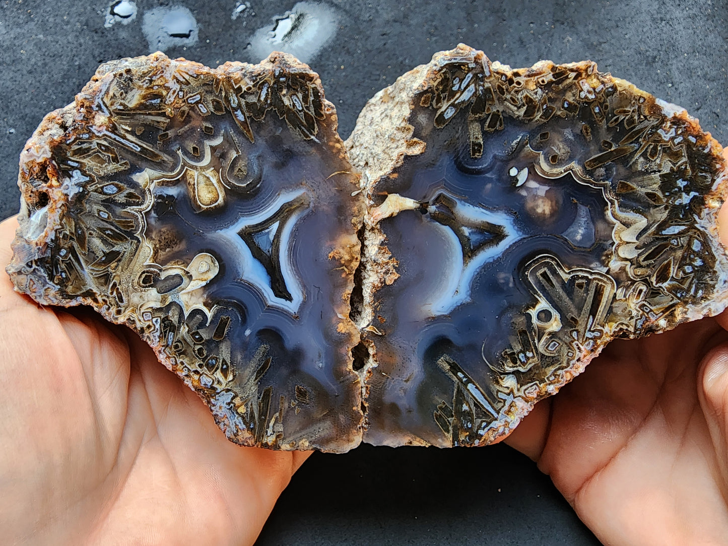 Blue Agate Pair